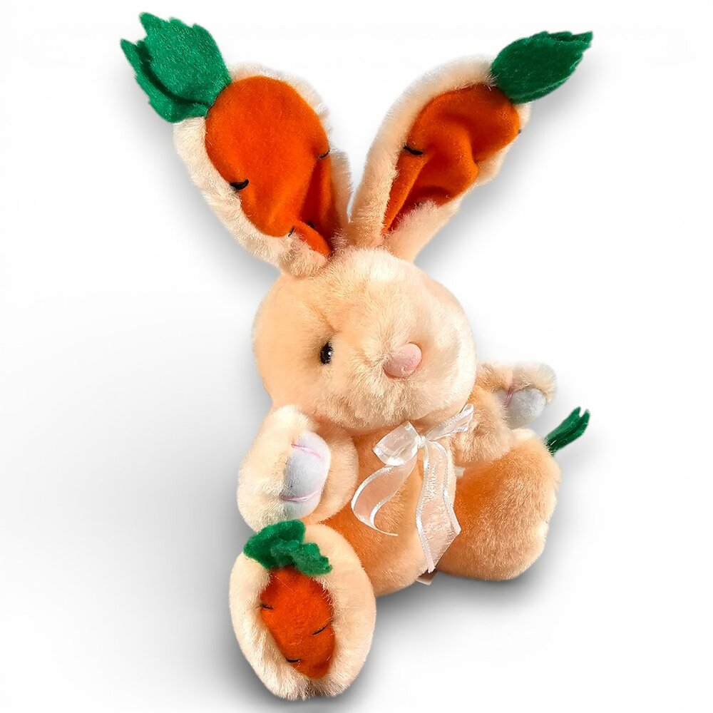 Main Joy Limited Easter Bunny Rabbit Plush Stuffed Toy Carrot Ears Vintage 90s